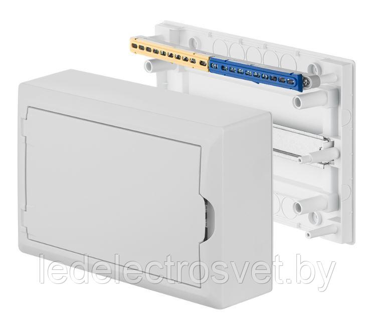 Щит навесной ECO BOX 1x12M, N/PE 2x 6x16+3x10mm2, белая пласт. дверь, белый RAL9003, 198x298x96mm, IP40 - фото 2 - id-p152146412