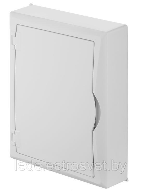 Щит навесной ECO BOX мультимед, TS35+1x МП перф.118x270mm, белая пласт. дверь, белый RAL9003, 434x354x105mm, - фото 2 - id-p152146416