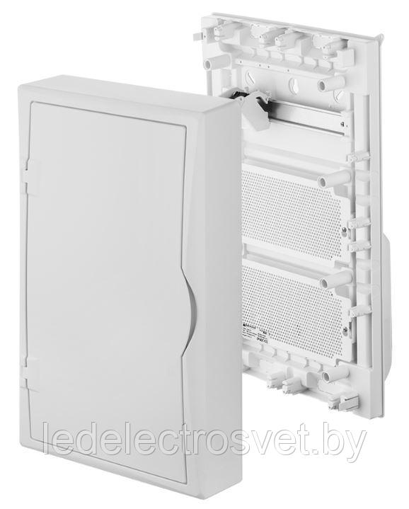 Щит навесной ECO BOX мультимед, TS35+2x МП перф.118x270mm, белая пласт. дверь, белый RAL9003, 560x354x107mm, - фото 2 - id-p152146420