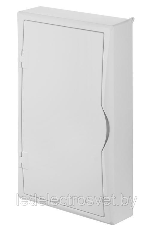 Щит навесной ECO BOX мультимед, TS35+2x МП перф.118x270mm, белая пласт. дверь, белый RAL9003, 560x354x107mm,