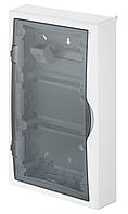Щит навесной ECO BOX мультимед, TS35+2x МП перф.118x270mm, дымчатая пласт. дверь, белый RAL9003