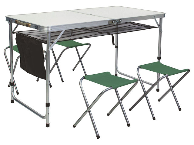 Стол складной влагостойкий с карманом для мелочей и 4 стула (набор), ARIZONE - фото 1 - id-p152161156