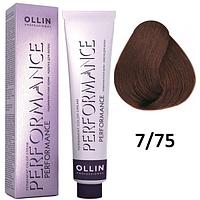 Крем-краска Performance ТОН 7/75 русый коричнево-махагоновый, 60мл (OLLIN Professional)