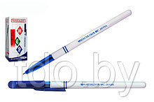 Шариковая ручка: белый корпус, синий колпачок /синяя/.
