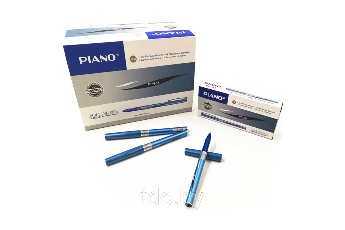 Шариковая ручка "Piano"; цвет корпуса голубой металлик; толщина пишущего наконечника 0,7 mm, синяя
