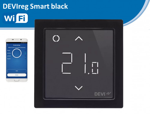 Беспроводной программируемый терморегулятор DEVI Devireg Smart Wi-Fi, 4 цвета Черный - фото 1 - id-p152224919
