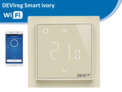 Беспроводной программируемый терморегулятор DEVI Devireg Smart Wi-Fi, 4 цвета Бежевый - фото 1 - id-p152224921