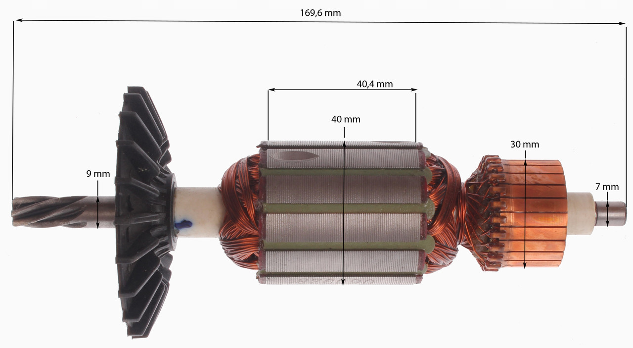 Якорь (ротор) для циркулярной пилы BOSCH PKS, GKS 54 ( L-170mm * D-40мм ...