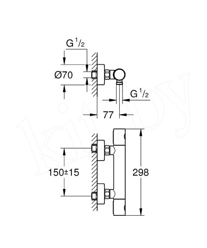 Термостатический смеситель для душа Grohe Grohtherm 1000 Cosmopolitan M 34065002 - фото 6 - id-p152266154