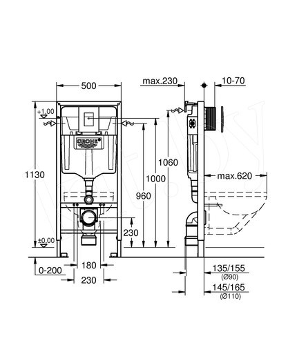 Инсталляция для подвесного унитаза Grohe Rapid SL 38772001 (3 в 1) - фото 2 - id-p152266172