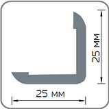 Угол вспененный 25*25*2700мм серии ДЕКОР Д03 Белый серебро, фото 2
