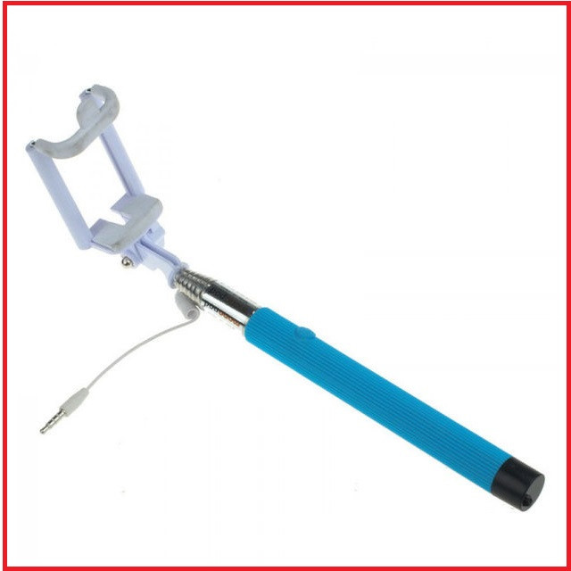 Монопод для селфи SELFIE STICK Cable Take Pole 3.5mm (blue) - фото 1 - id-p152343141