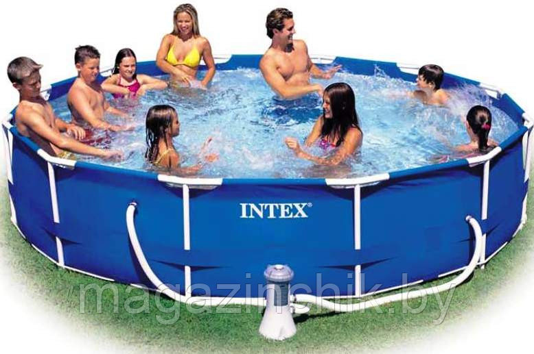 Каркасный бассейн Intex 56996 / 28212 366 х 76 см c фильтр насосом Metal Frame Pool Set - фото 3 - id-p543444