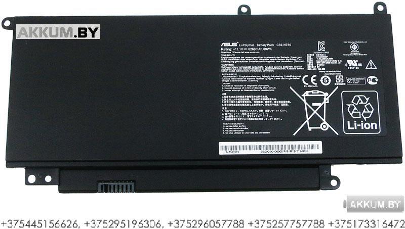 Оригинальная аккумуляторная батарея для ноутбука Asus c32-n750