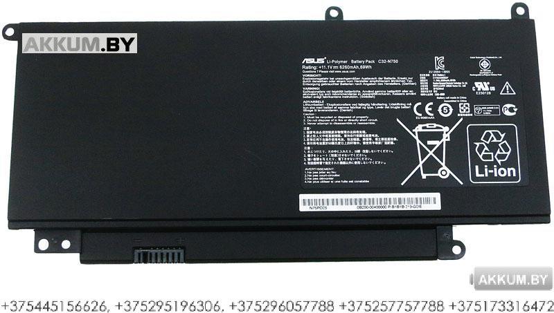 Оригинальная аккумуляторная батарея для ноутбука Asus c32-n750 - фото 1 - id-p66416744