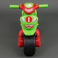 Беговел мотоцикл для детей Doloni Мотобайк Sport салатовый-красный 0139, фото 2