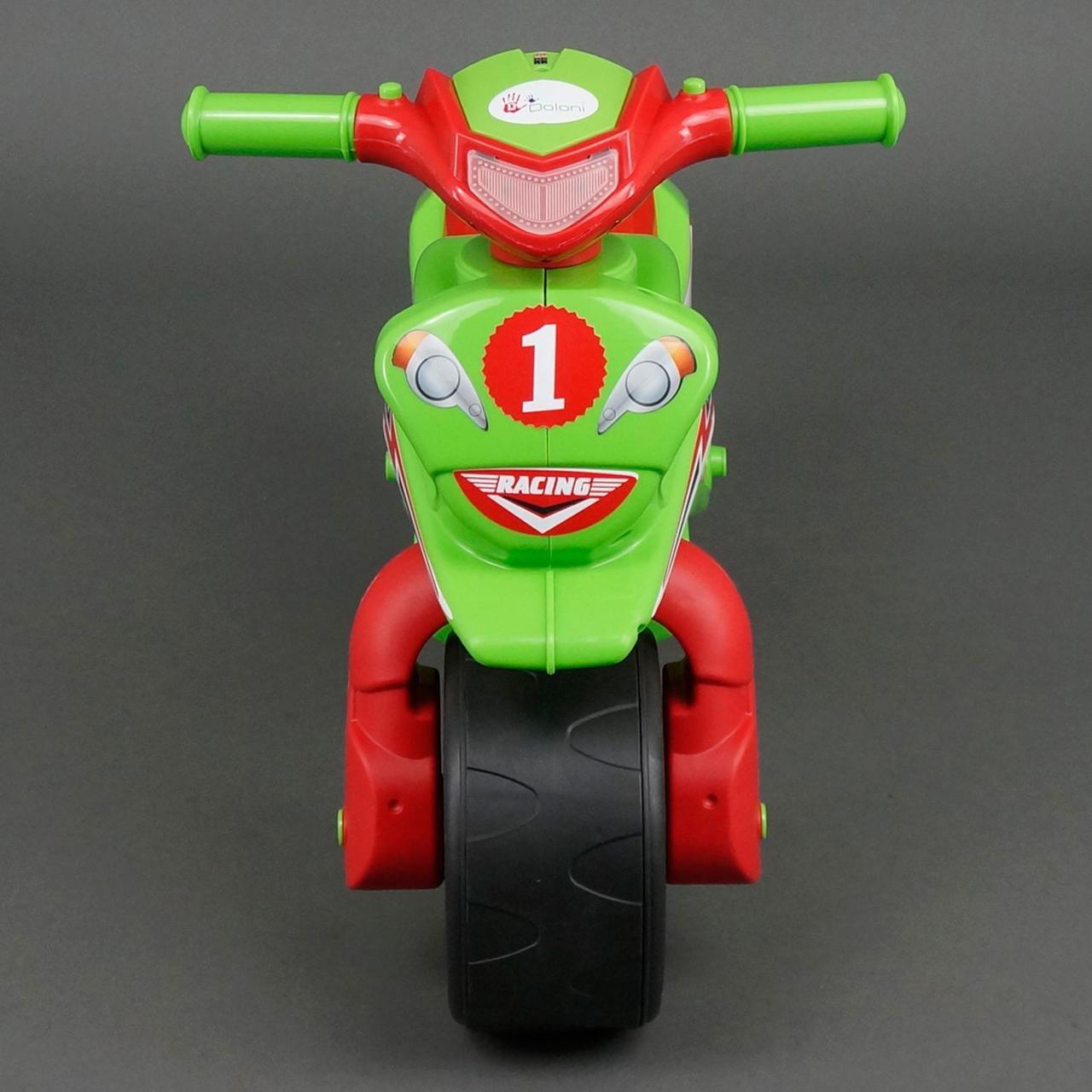 Беговел мотоцикл для детей Doloni Мотобайк Sport салатовый-красный 0139 - фото 2 - id-p152438292