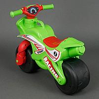 Беговел мотоцикл для детей Doloni Мотобайк Sport салатовый-красный 0139, фото 3