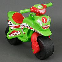 Беговел мотоцикл для детей Doloni Мотобайк Sport салатовый-красный 0139, фото 5