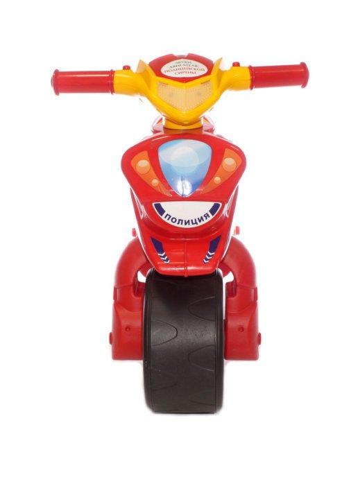 Беговел мотоцикл для детей Doloni Мотобайк Полиция красный-жёлтый 0139 - фото 4 - id-p152438295