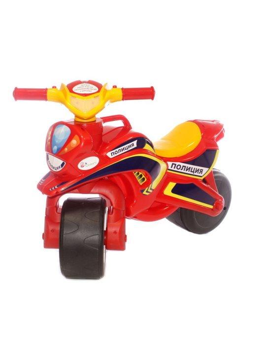 Беговел мотоцикл для детей Doloni Мотобайк Полиция красный-жёлтый 0139 - фото 7 - id-p152438295