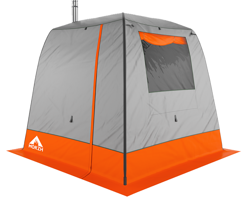Палатка-баня MORZH (без печи) серо-оранжевая - фото 1 - id-p152473613