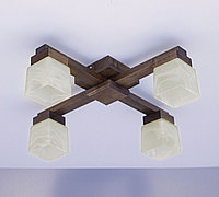 Люстра потолочная на 4 лампы с кубическими плафонами, фото 1