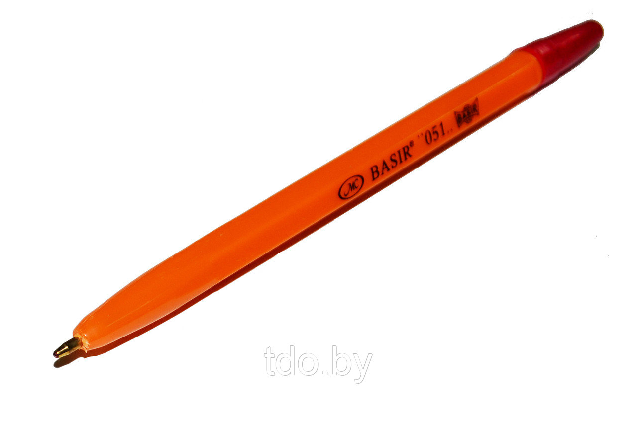 Шариковая ручка: жёлтый корпус, с красным колпачком, цвет чернил-красный - фото 3 - id-p107242340