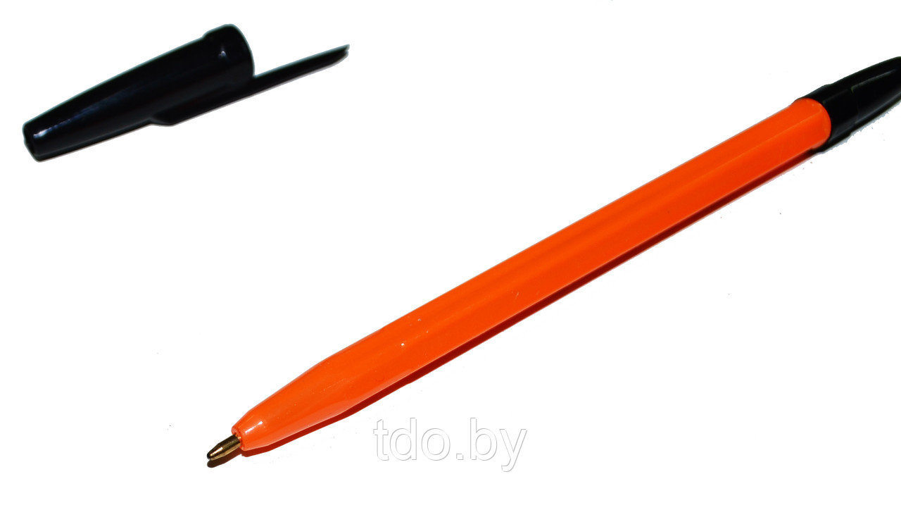Шариковая ручка: жёлтый корпус, с чёрным колпачком, цвет чернил-чёрный - фото 5 - id-p131282821
