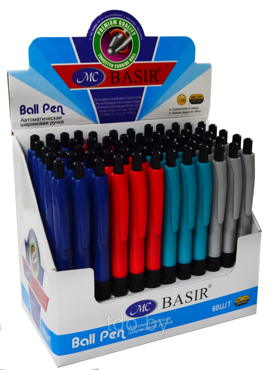 Автоматическая шариковая ручка: цветной корпус, резиновый держатель, цв. чернил - синий - фото 2 - id-p131266626