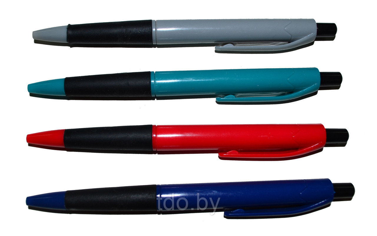 Автоматическая шариковая ручка: цветной корпус, резиновый держатель, цв. чернил - синий - фото 3 - id-p131266626