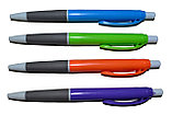 Автоматическая шариковая ручка: цветной корпус, резиновый держатель, цв. чернил - синий, фото 2