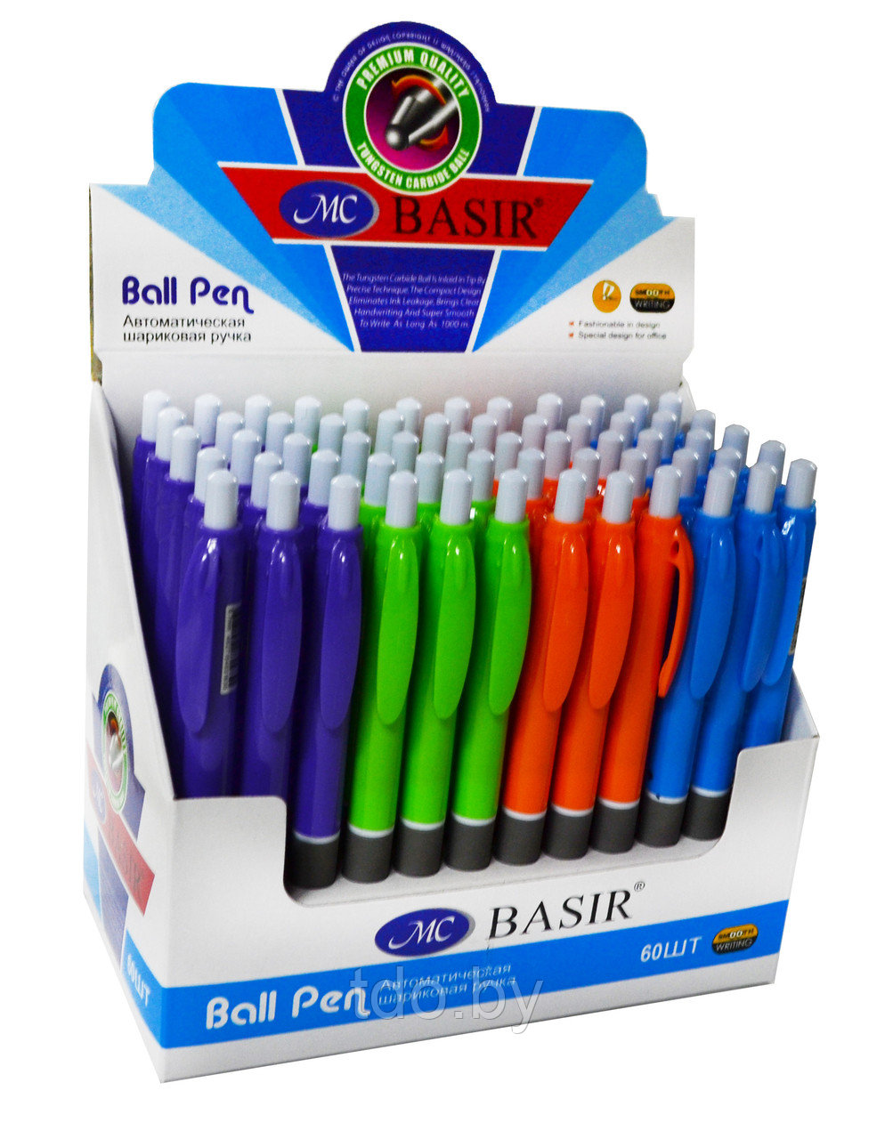 Автоматическая шариковая ручка: цветной корпус, резиновый держатель, цв. чернил - синий - фото 3 - id-p131266629