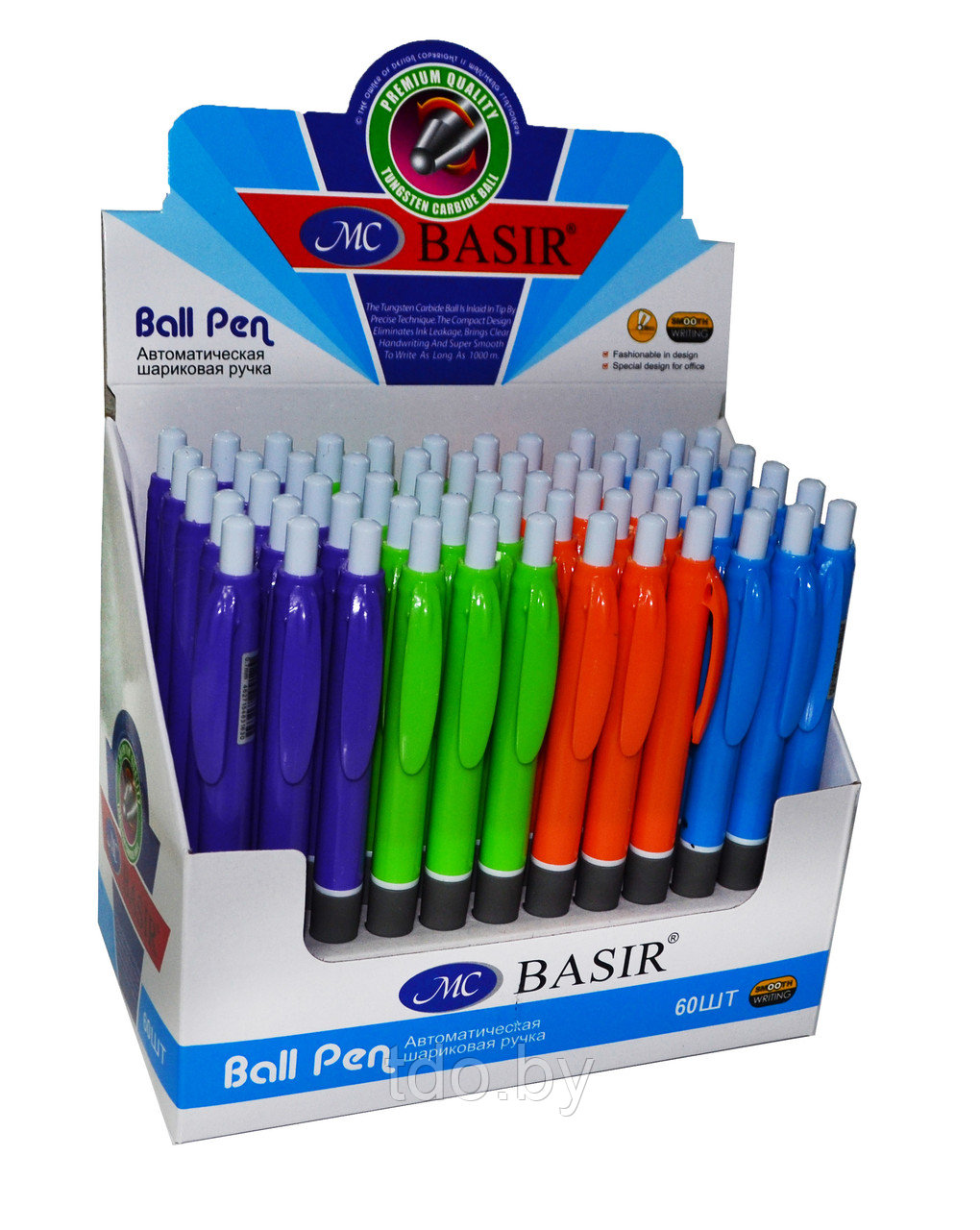 Автоматическая шариковая ручка: цветной корпус, резиновый держатель, цв. чернил - синий - фото 5 - id-p131266629