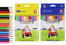 Набор цветных карандашей: "САФАРИ "; деревянные; шестигранный корпус; 18 цветов
