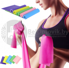 Тонизирующая лента-эспандер из латекса для занятия Фитнесом Sweat Shaper Toning band 150х16см  Розовая