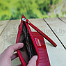 Женский кошелек из натуральной кожи с ручкой, отдел на молнии (22.00 х 12.00 х 1.50 см.). Красный, фото 4