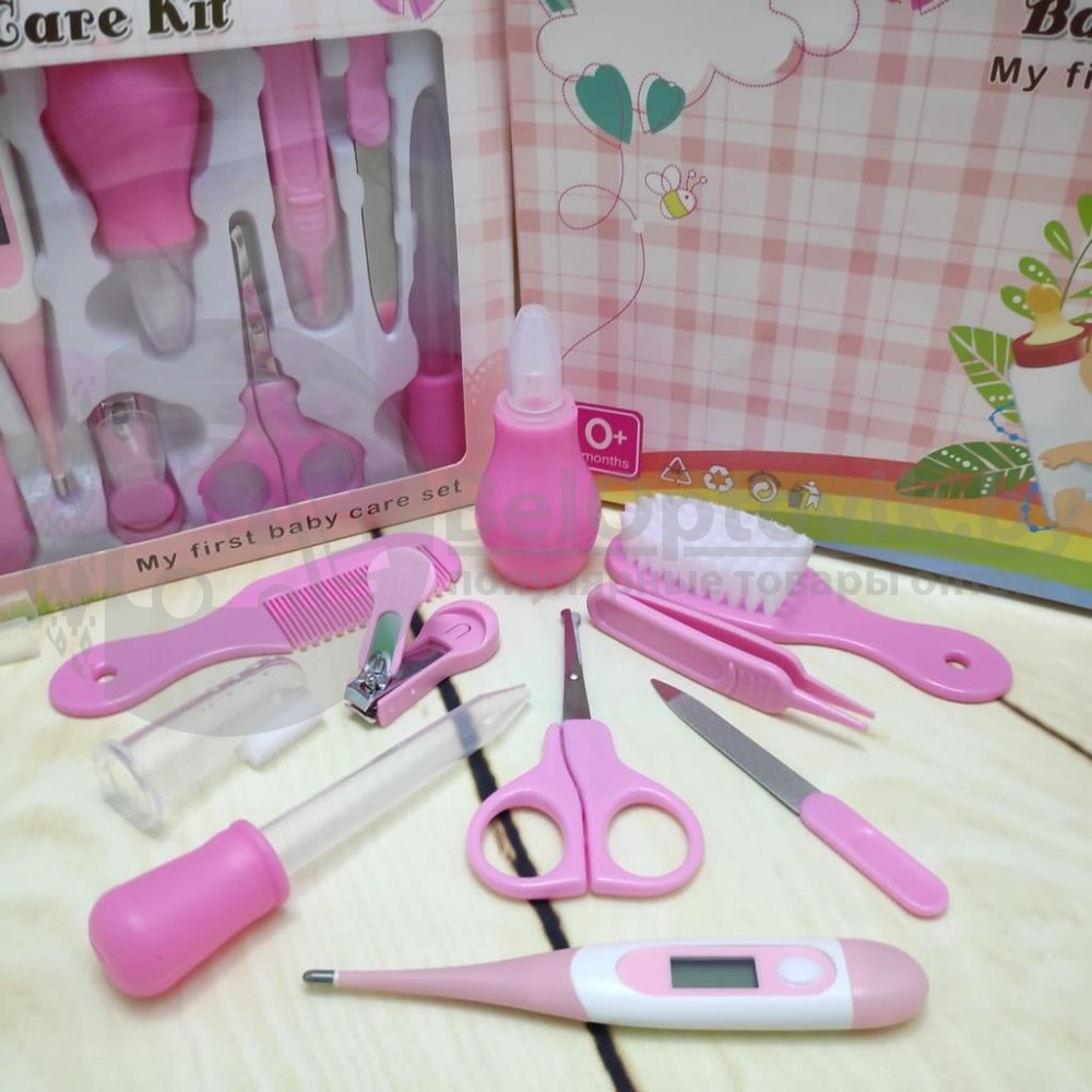 Набор по уходу за ребенком Baby Care Set, 10 предметов, 0м Розовый - фото 9 - id-p133809011