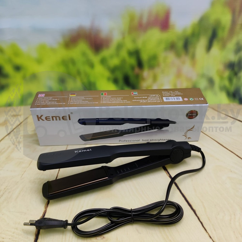 Электрический выпрямитель утюжок для волос Kemei КМ-329 - фото 2 - id-p111074578