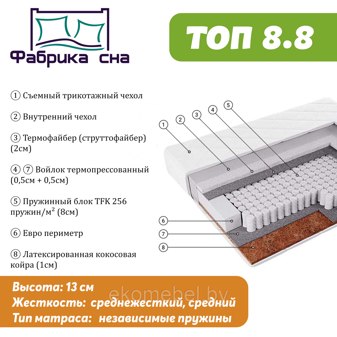 Матрас "Топ 8.8" - фото 1 - id-p119972447