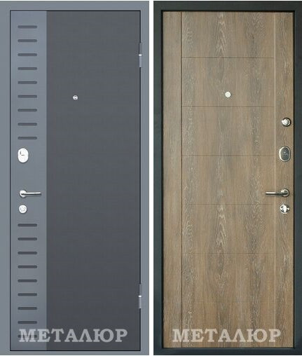Двери входные металлические МеталЮр М28, дуб шале натуральный