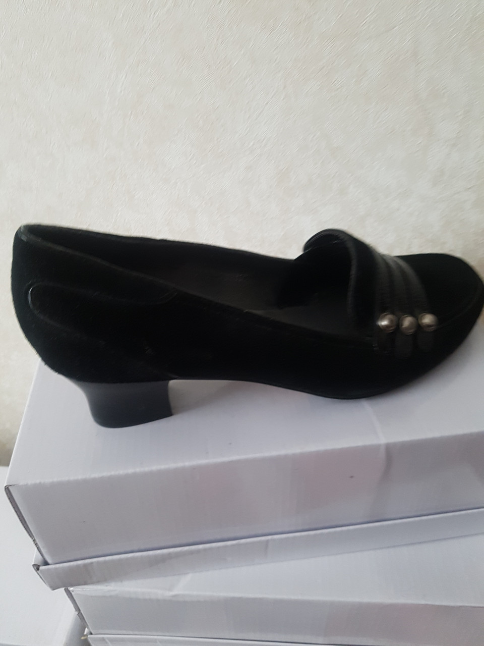 Туфли черные замшевые 36 - фото 1 - id-p152503674