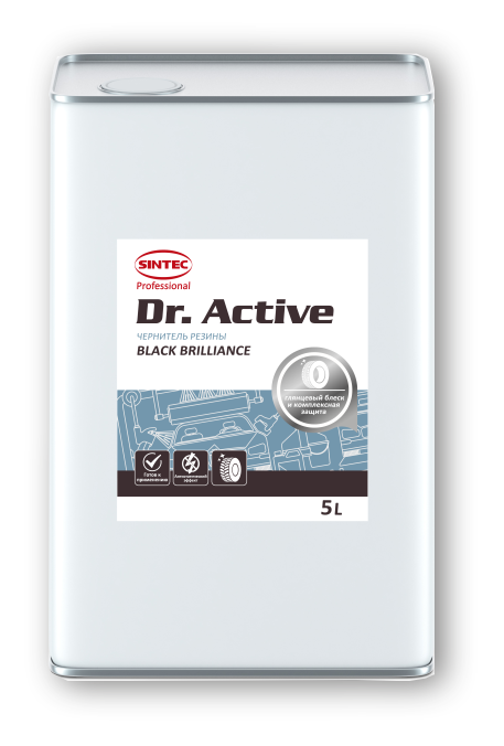 Очиститель битумных пятен.Sintec Dr. Active «Black Brilliance» на основе силикона 5л