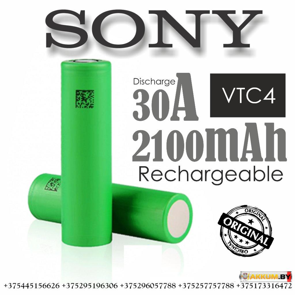 Аккумулятор li-ion Sony US18650VTC4 (2000mAh, 30А) - фото 1 - id-p147750652