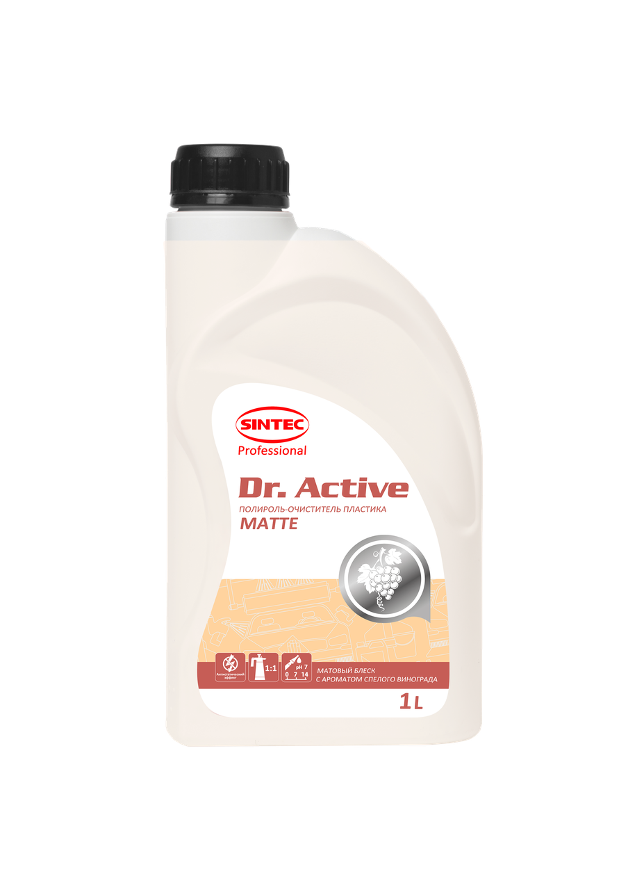 Полироль, очиститель пластика. Sintec Dr. Active «Polyrole Matte» матовый блеск (виноград) 1 л