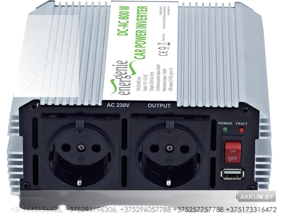 Автомобильный инвертор Gembird Energenie EG-PWC-034 EnerGenie 800W USB - фото 3 - id-p66416905