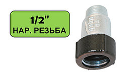 Обжимное соединение 19.7-21.8 мм. с наружной резьбой "Gebo Quick" ("Гебо") из ковкого чугуна ( 1/2")