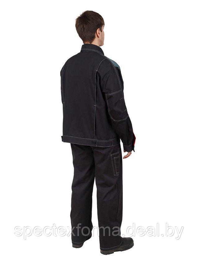 Костюм «Фаворит» (куртка+брюки) черно-серый с красным кантом - фото 2 - id-p152521318