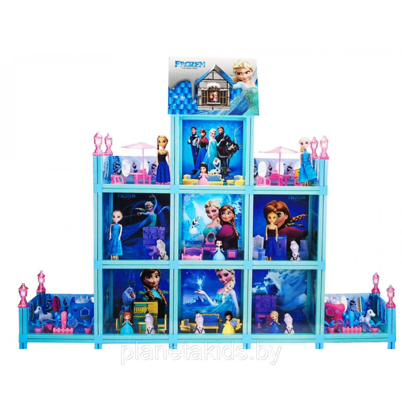 Детский игрушечный домик замок для кукол Холодное сердце Frozen арт. 8371, кукольный игровой дом принцесса - фото 2 - id-p152523975