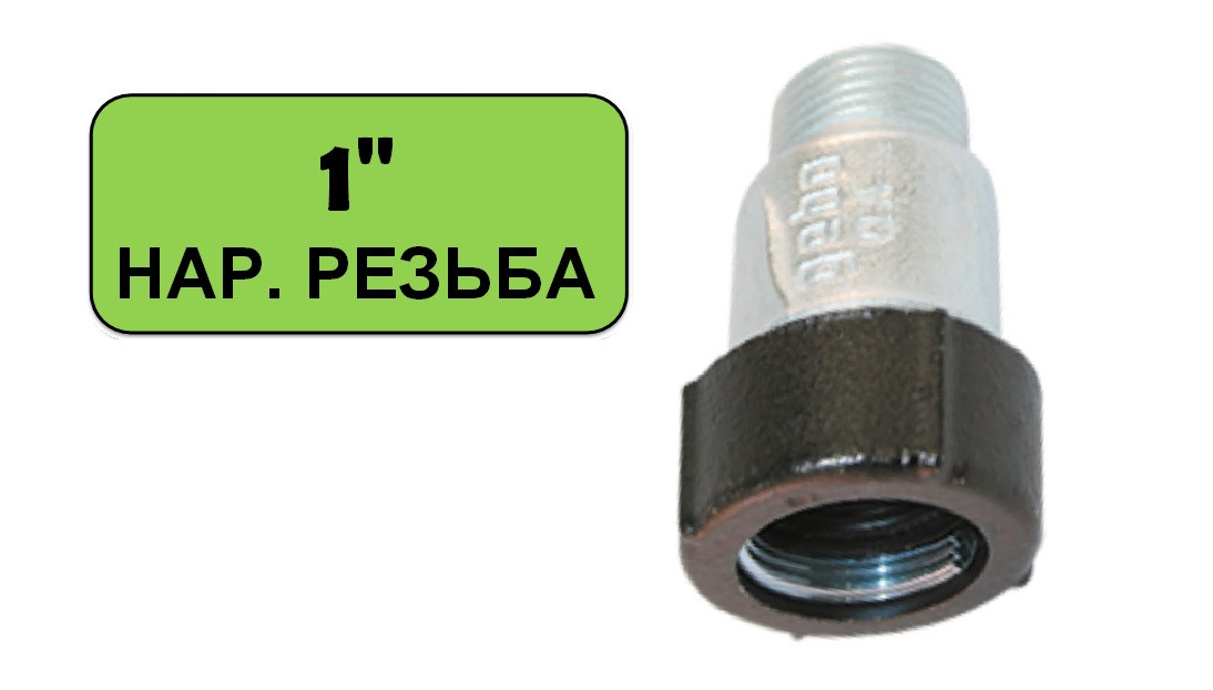 Обжимное соединение 31.4-34.2 мм. с наружной резьбой "Gebo Quick" ("Гебо") из ковкого чугуна ( 1") - фото 1 - id-p152524094